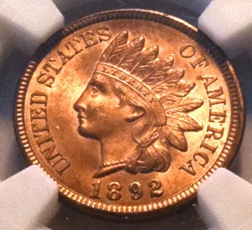 1892 1C NGC MS 64 RB Indian Head Cent, Looks RED, Choice Uncirculated Penny Type - Picture 8 of 12