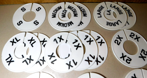 Unbranded~White Round Clothing Rack Size Dividers Plastic 16 Total Rings - Photo 5 sur 21