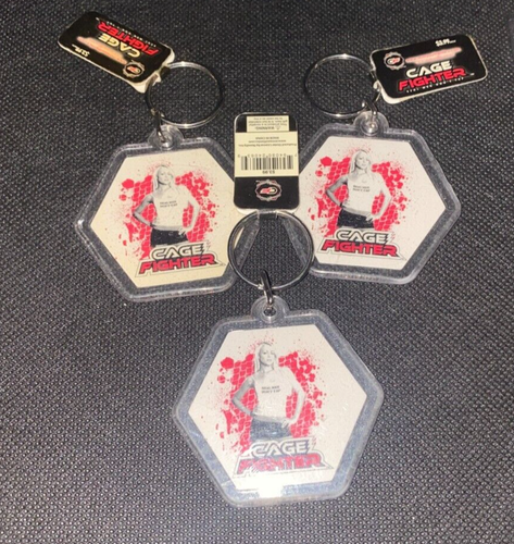 Cage Fighter 3 Keychain Key ring lot - Ring Card Girl NOS - Picture 2 of 5
