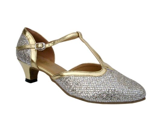 Women's West Coast Swing Salsa Ballroom Dance Shoes low Heel 1.3 Very Fine 9627 - Picture 4 of 4