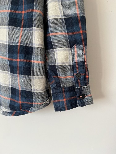 Next Check Shirt Brushed Cotton & Jersey Lined Navy Blue Long Sleeve Age 7 Years - Picture 23 of 24