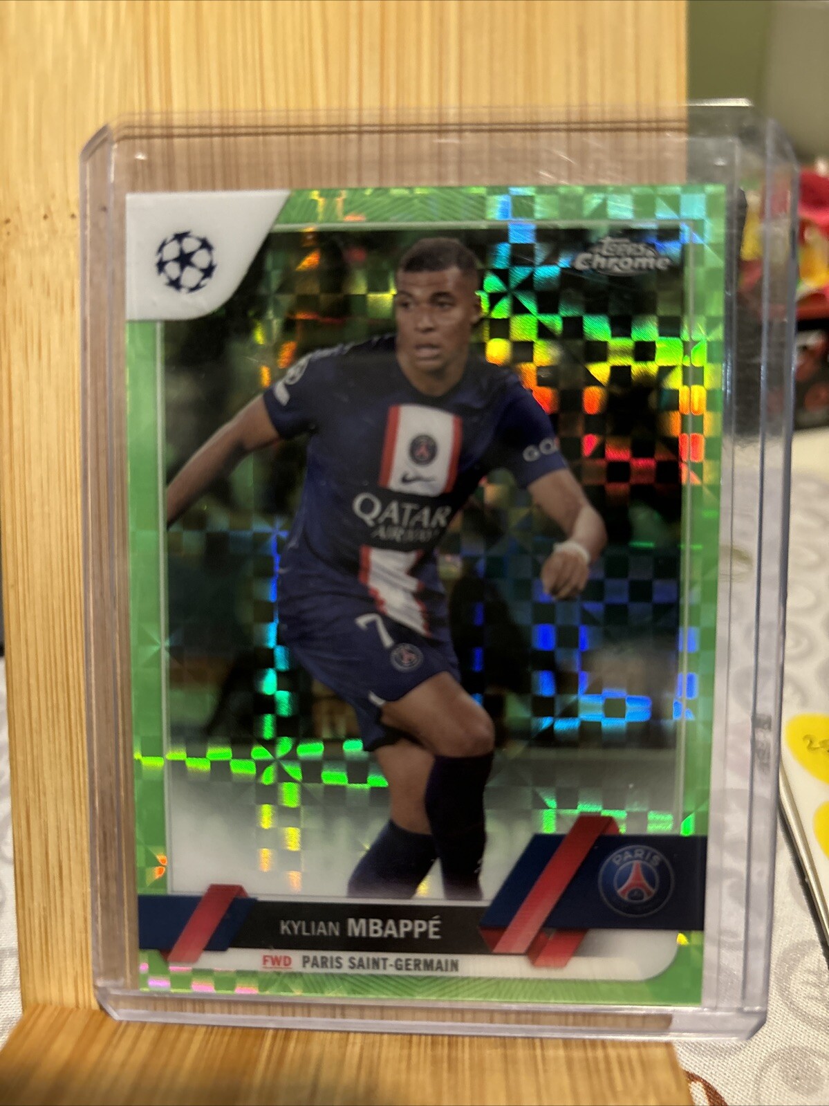 KYLIAN MBAPPE 2022-23 TOPPS CHROME UEFA UCC #100 GREEN XFRACTOR REFRACTOR /399