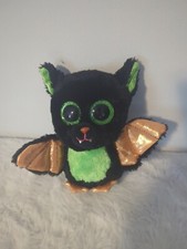 Ty Beastie Beanie Boos 6" Black Green Orange Bat Tush Tag