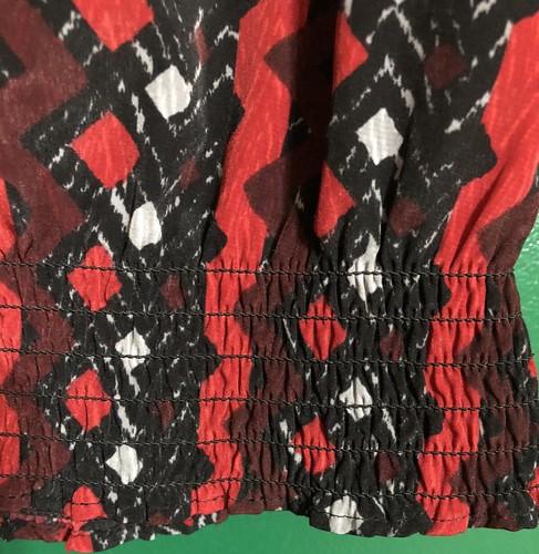 Rafaella Womens Tops L Red Black & Gray Geometric Pattern 3/4 Length Sleeves - Picture 3 of 5