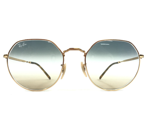 Gafas de sol Ray-Ban RB3565 JACK 001/GD doradas redondas con degradado transparente azul 53 mm - Imagen 2 de 13