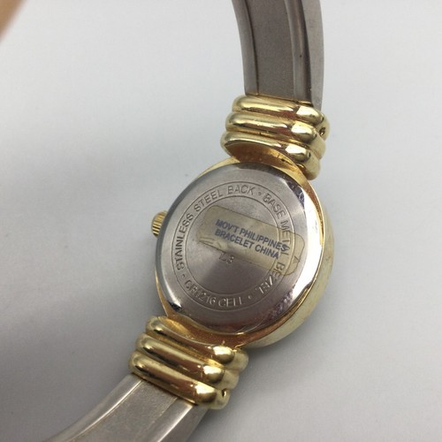 Acqua Timex Indiglo Watch Women 22mm Gold Tone Dial Open Cuff New Battery - Picture 11 of 15