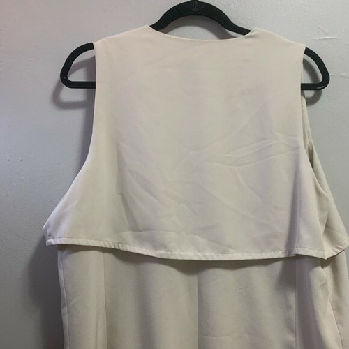Romeo & Juliet Couture Beige Layered Trench Vest - Size Large - Picture 6 of 9