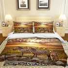 3D Sunset Zebra N1207 Animal Bed Pillowcases Quilt Duvet Cover Queen King Fay