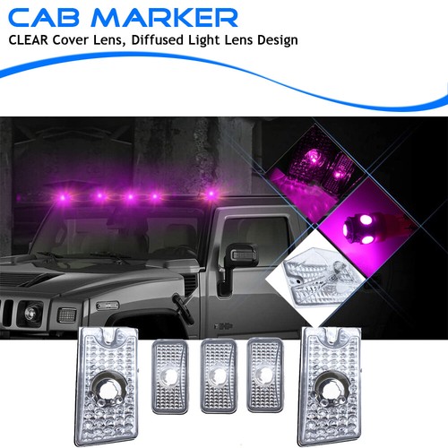 For 2003-2009 Hummer H2 SUT LED Top Roof Cab Marker Running Light Cover Lens Kit - Bild 25 von 28