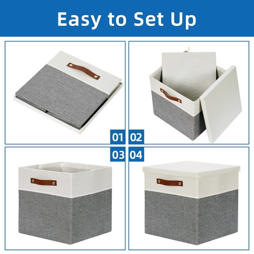 Cube Storage Bins With Lids For Organizing Clothes 2pack Foldable Storage Boxe - Picture 6 of 6