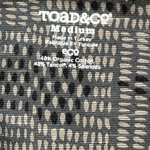 Toad&Co Brown Patterned Rosalinda Dress 3/4 Sleeve Sz M Slub Athleisure - Picture 4 of 8