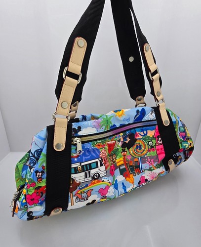 Raro Bolso de Hombro Walt Disney World Disneyland Resort Bolso de Lona Arco Iris Cremallera - Imagen 3 de 23