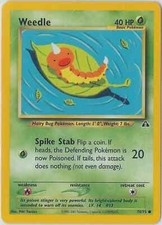 2x Weedle 70/75 Neo Discovery Unlimited 2001 Vintage WotC Pokemon Card x2