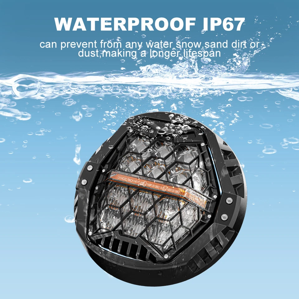 Nuevo Faro LED PUNTO 7" haz alto/bajo ámbar DRL para Harley Street Glide 2006-17 Foto 3 de 4