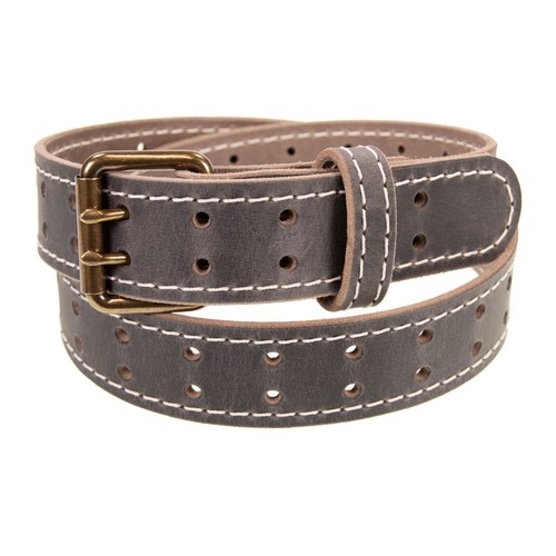 Mens Buffalo Leather Belt_Double Prong Buckle_1 1/2" Width_Amish Handmade - Picture 73 of 76