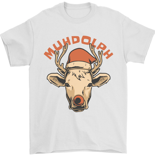 Muhdolf Funny Rudolf Christmas Cow Mens T-Shirt 100% Cotton - Picture 84 of 94
