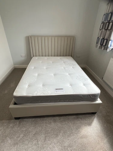 faux leather double bed with mattress