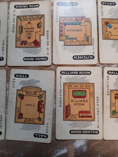 Parker Brothers Inc 1956 Clue Board Game 9 Room Cards Ad Card Only - Picture 3 of 4