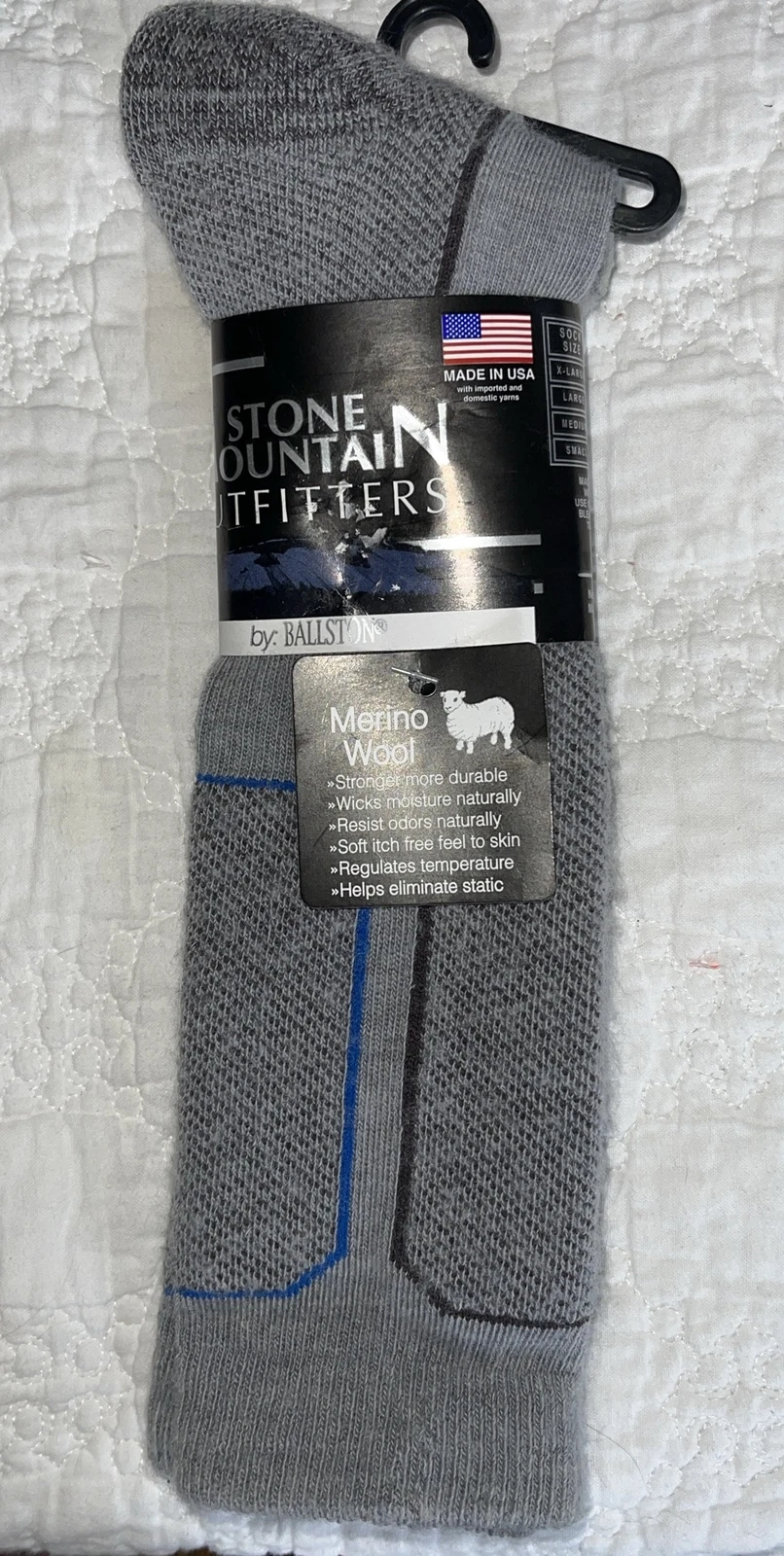 Ballston 70% MERINO Wool Socks, Gray, Kids M, 4 Total ( 3 Plus A Bonus Pair!)