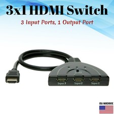 HDMI Switch 3x1 HDTV 1080p Splitter Cable Adapter Converter Hub Box 3 In 1 Out