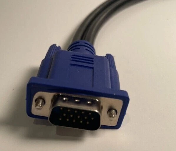 VGA SVGA 1 PC TO 2 MONITOR Male to 2 Dual Female Y Adapter Splitter Cable 15 PIN - Image 2 of 3