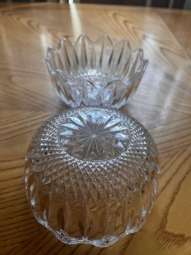 CRYSTAL EGG SHAPED WEXFORD CUT STYLE CRYSTAL CANDY DISH/ VOTIVE/ TEALIGHT DISH - Picture 3 of 6