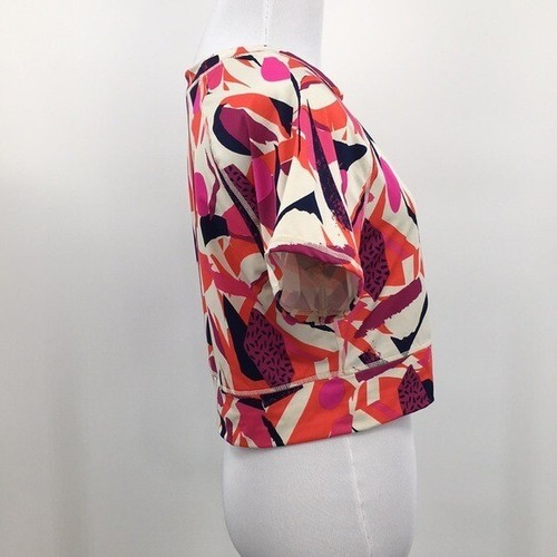 JD J Dow Fitness Crop Top Damen XL Orange Pink Abstrakter Print Workout - Bild 2 von 9