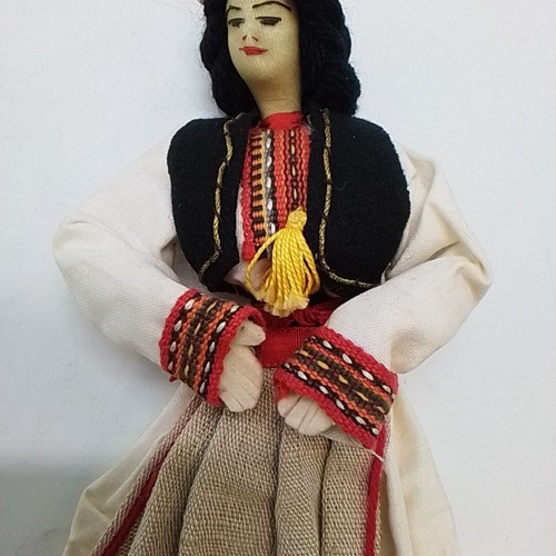 Vintage Draht gerahmtes Tuch Puppe Souvenir osteuropäische Sammlerpuppe 9 Zoll - Bild 3 von 13