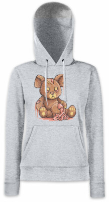 Pixel Zombie Teddy Damen Hoodie Kapuzenpullover Zombies Nerd Bear Teddybär Bär