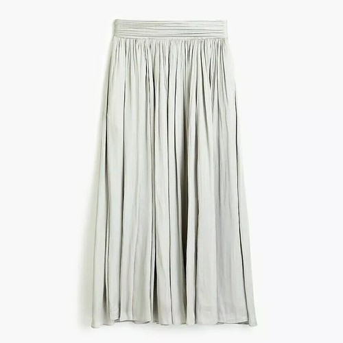 Maxi Falda Satinada Arrugada J.Crew Point Sur Bolsillo Pequeña Talla 6 Reino Unido Nueva con Etiquetas Gris - Imagen 3 de 6