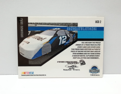 Ryan Newman 2006 Presseausweis Veranstaltung gebraucht Auto Cover Patch Karte /225 Nascar - Bild 2 von 2