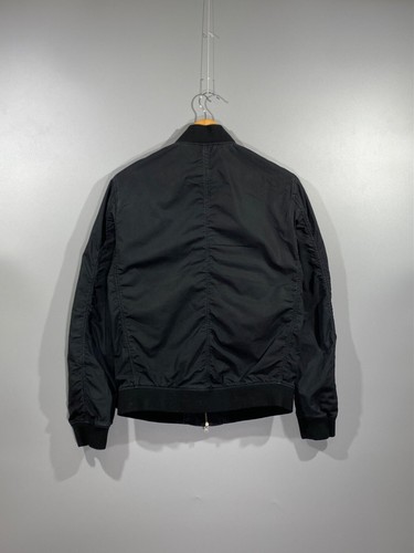 ALLSAINTS Men's BASSETT BOMBER Black Cotton Blend Logo Zip Jacket Size S - Picture 5 of 17