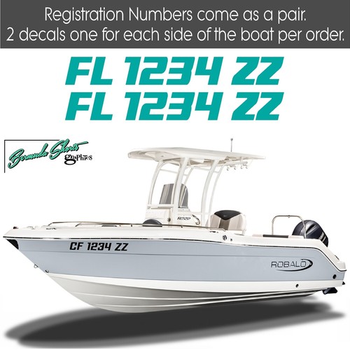 Boat Registration Numbers & Letters 2 Pack Custom 3" Boat & Jetski Stickers 1CL - Picture 2 of 7