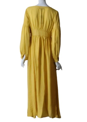 Long Sleeve Fashion Duster/Top Cover Up Mustard Yellow Maxi Length NWT - Picture 3 of 12