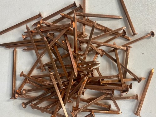 COPPER COUNTERSUNK BOAT NAILS FLAT HEAD MARINE RESTORE SQUARE SHAFT 45mm - 100mm - Picture 2 of 24