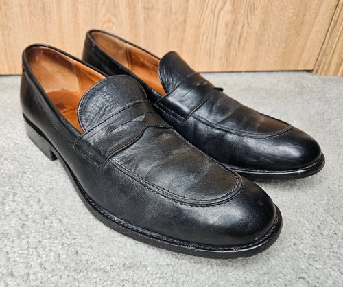 Men Frye Hayden Penny Loafers 12 D Black Leather Slip On Shoes  - Picture 1 of 8