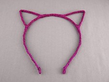 Fuchsia sparkly cat kitten ears headband hair band accessory kawaii cosplay
