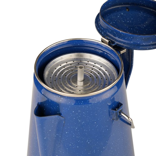 Outdoor Emaille Kaffeekocher Percolator Kaffeekanne Camping Army Coffee Maker 2L - Bild 6 von 7