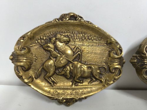 Bullfighting Solid Bronze Ashtrays - Picture 2 of 6