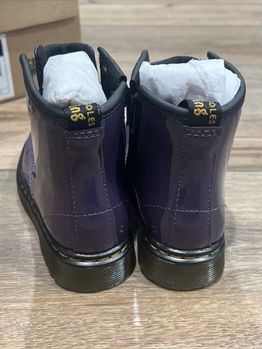 NEW Dr. Martens 1460T Boots Purple Blackcurrant KIDS Size 8/24 Rockstar - Picture 8 of 13