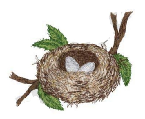 MASCHINENSTICKMOTIVE USB - VOGELBEOBACHTUNG DESIGNS 4X4 BLUMENNEST FEDER - Bild 1 von 10
