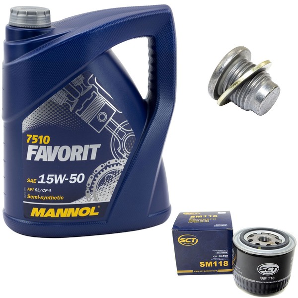 MotoröL ÖLfilter SM118 15W50 5Liter + ÖLablassschraube FüR Renault Megane Opel-image
