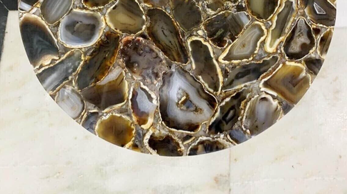 Mesa de centro de ágata geoda salvaje negra, mesa central de piedra de ágata, decoración del hogar - Imagen 5 de 6