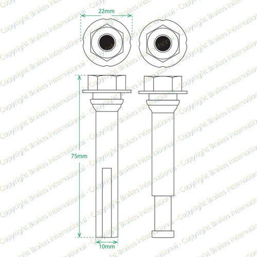 KIT GUÍA PASADOR DESLIZANTE PINZA DELANTERA 2 AJUSTE: VW GOLF MK7 13-20 LUCAS/TRW BCF1458GX2 - Imagen 3 de 3
