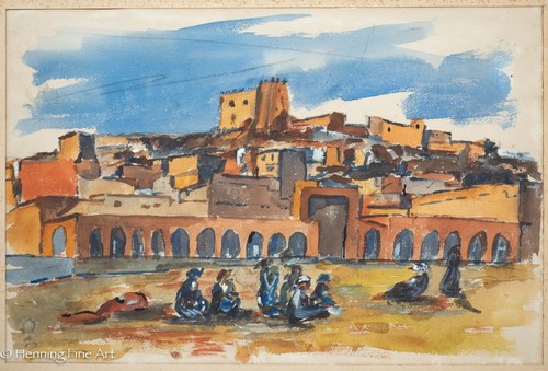 Stunning Vintage Orientalist Painting of Ghardaia Algeria, Fine Impressionist - Picture 2 of 10
