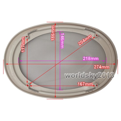 2pcs 6"x9" Inch Speaker Grill Cover Audio Decorative Circle Metal Mesh Beige #1 - Bild 3 von 6