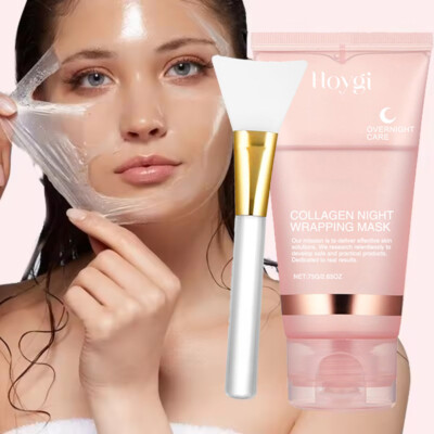 6-1PACK Collagen Overnight Wrapping Peel Off Facial Mask Renewal Night Skin Care