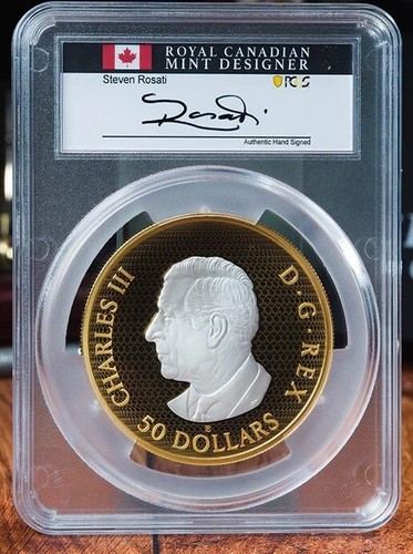 2025 5 oz $50 Canada Maple Leaves in Motion | First Day of Issue PR70 Deep Cameo - Picture 2 of 2