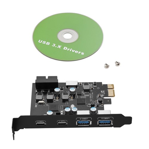 High Performance USB PCIe Expansion Card 4-Port 2xUSB-C 2xUSB-A Plug-N-Play - Afbeelding 4 van 12