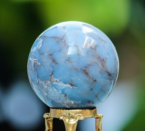 Natural Blue Angelite 60MM Metaphysical Aura Healing Stone Power Sphere Ball - Picture 10 of 10
